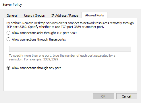 Allowed Ports