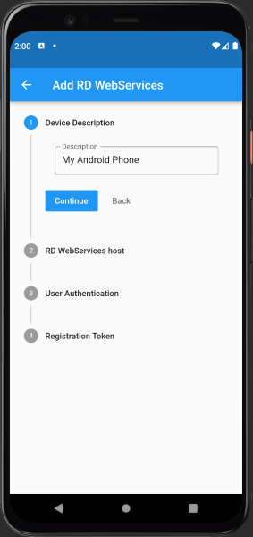 Manual registration view