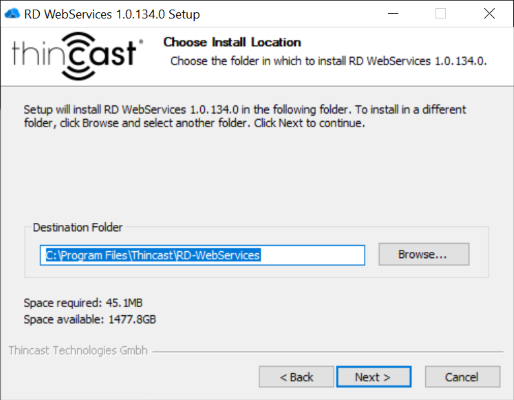 Choose install location