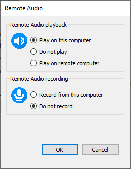 Remote audio settings