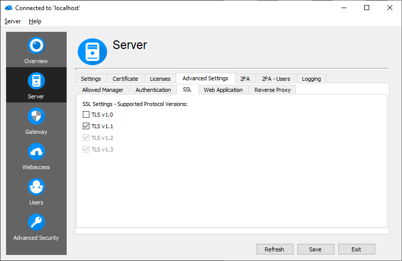 SSL settings